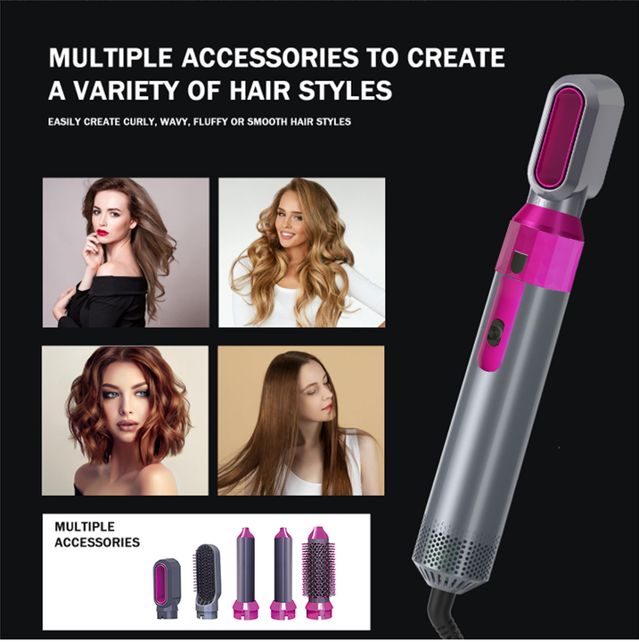 5-in-1 Hot Air Brush – Dry, Style, Curl, Straighten & Volumize