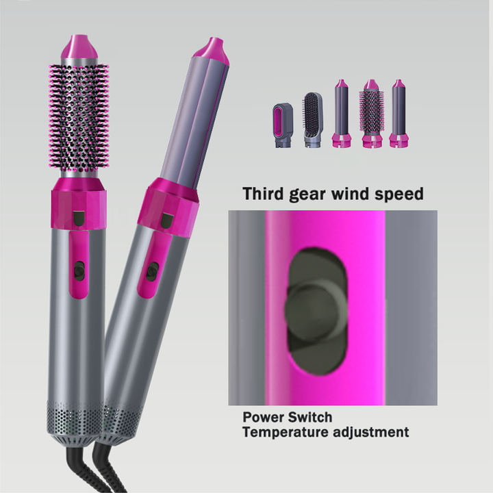 5-in-1 Hot Air Brush – Dry, Style, Curl, Straighten & Volumize